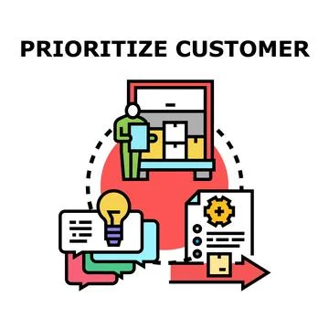 Prioritizing customer experience process vector concept Stock Illustration