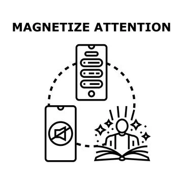 Prioritizing focus, reducing distractions from mobile devices Stock Illustration