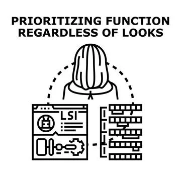 Prioritizing function regardless of visual appearance Stock Illustration