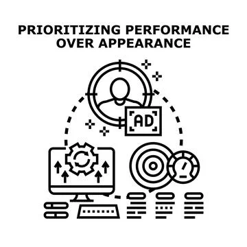 Prioritizing performance over appearance for business optimization 库存插图