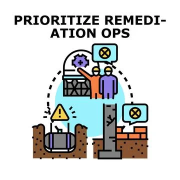 Prioritizing remediation operations managing environmental hazards Stock Illustration