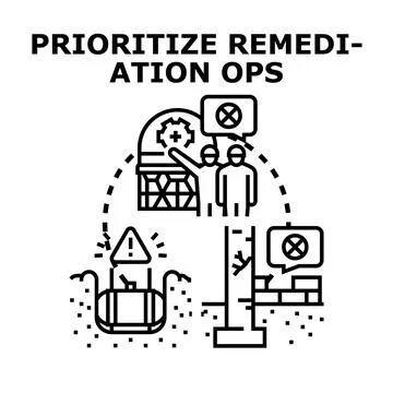 Prioritizing remediation operations managing environmental hazards Illustrazione stock