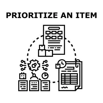 Prioritizing tasks and items for effective workflow management Stock Illustration