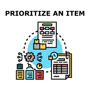Prioritizing tasks and items for effective workflow management Stock Illustration