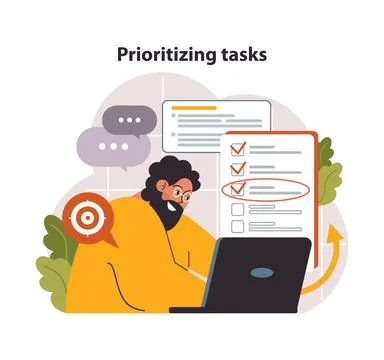Prioritizing tasks concept. Flat vector illustration イラスト素材