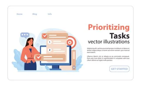 Prioritizing tasks concept. Flat vector illustration. Stock Illustration