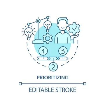 Prioritizing turquoise concept icon イラスト素材