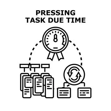 Prioritizing urgent tasks with pressing deadlines managing workload Stock Illustration