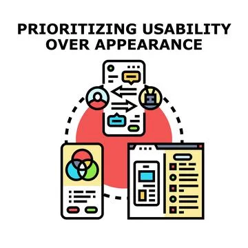 Prioritizing user usability and digital experience Stock Illustration