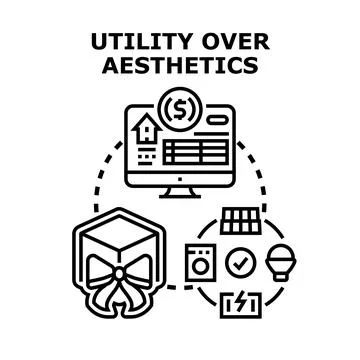 Prioritizing utility and functionality over aesthetic appeal concept Ilustração Stock