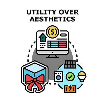 Prioritizing utility and functionality over aesthetic appeal concept Ilustração Stock