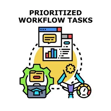 Prioritizing workflow tasks and managing business processes Stock Illustration