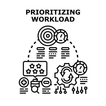 Prioritizing workload for efficient task management Stock Illustration