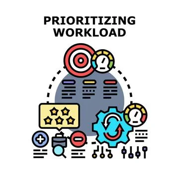Prioritizing workload for efficient task management Stock Illustration