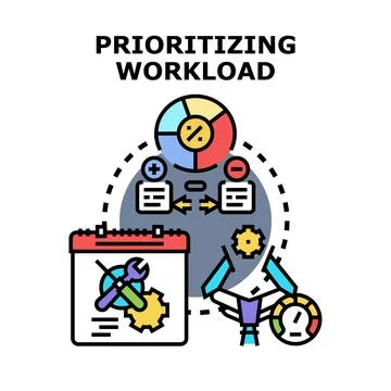 Prioritizing workload tasks with efficient time management planning Stock Illustration