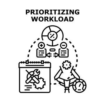 Prioritizing workload tasks with efficient time management planning Stock Illustration