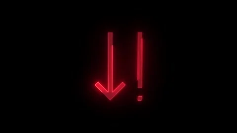 Priority arrow down stroke icon glowing neon animation Stock Footage 289465589