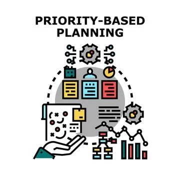 Priority based planning concept with business strategy and task management Stock Illustration