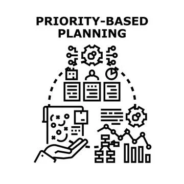 Priority based planning concept with business strategy and task management Stock Illustration