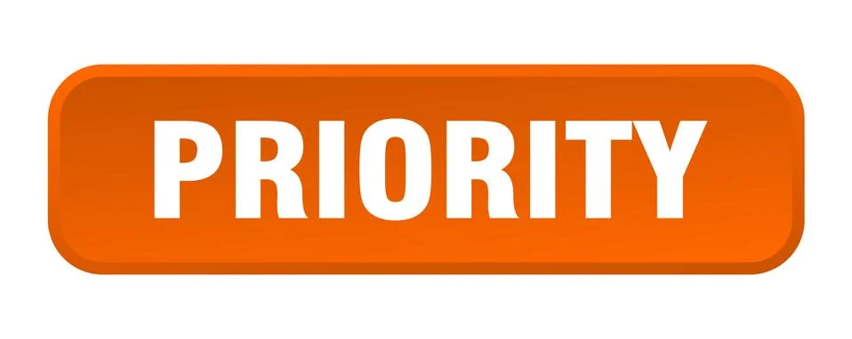 Priority button. priority square 3d push button 스톡 일러스트