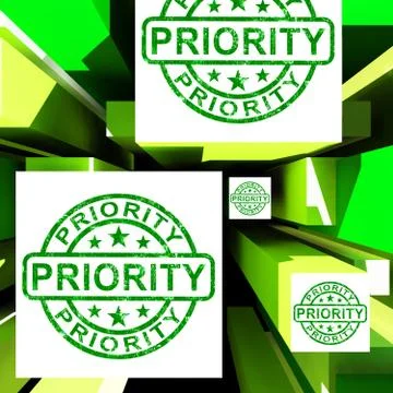 Priority on cubes shows urgent dispatch 스톡 일러스트