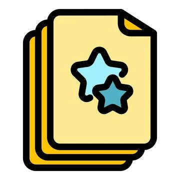 Priority documents icon color outline vector Stock Illustration