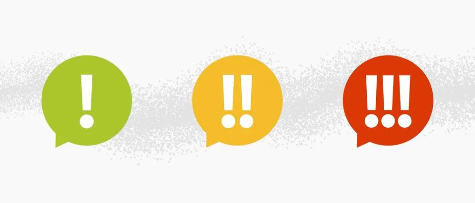 Priority exclamations signs Stock Illustration
