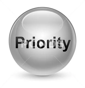 Priority glassy white round button Ilustração Stock