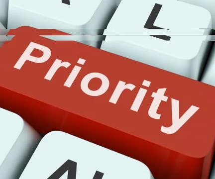 Priority key means greater importance or primacy Stock Illustration