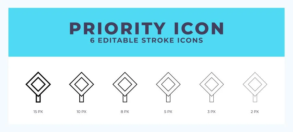 Priority line icon with different stroke. Vector illustration. Stockillustratie