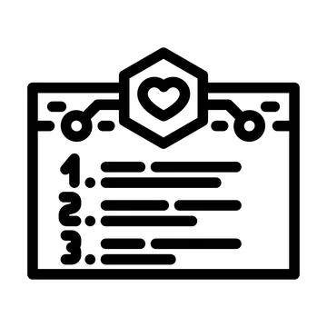Priority list with heart icon concept 库存插图