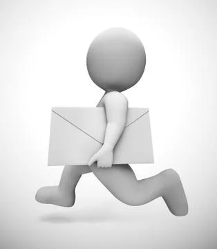Priority Mail or special delivery by an Express courier - 3d illustration Stockillustratie