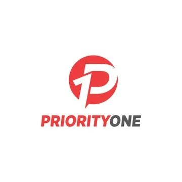 Priority One Logo P1 Simple and Vector Abstract Stock Illustration