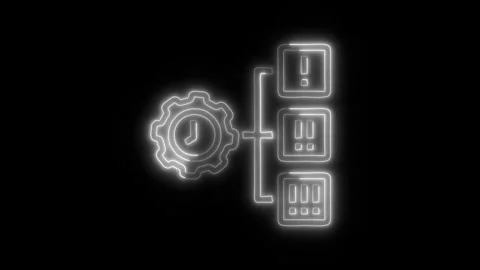 Priority Outline Icon in HD Video Neon Animation Stock Footage 304553446