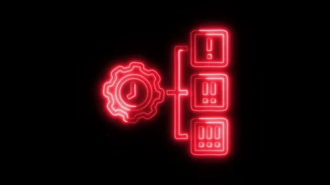 Priority Outline Icon in HD Video Neon Animation Video stock 304554078