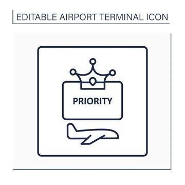 Priority pass line icon Stock Illustration
