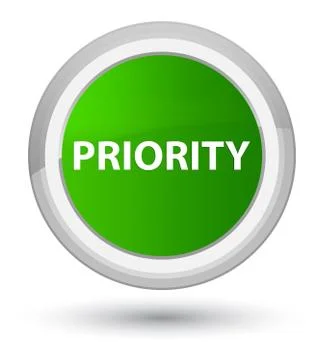 Priority prime green round button Illustrazione stock