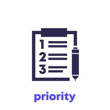 Priority, prioritize icon on white Stockillustratie