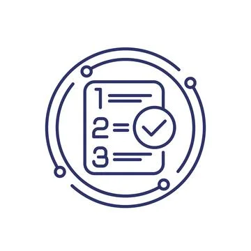 Priority, prioritize line icon on white Stock Illustration