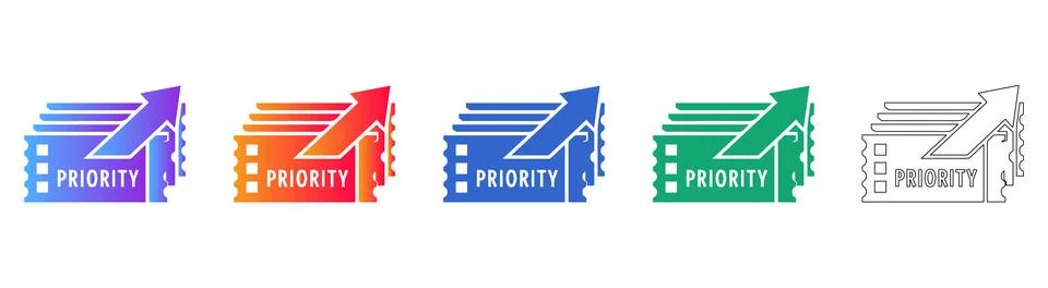 Priority Queue and Task Management Icons 스톡 일러스트