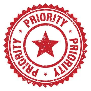 Priority red grunge round stamp. priority stamp Stockillustratie