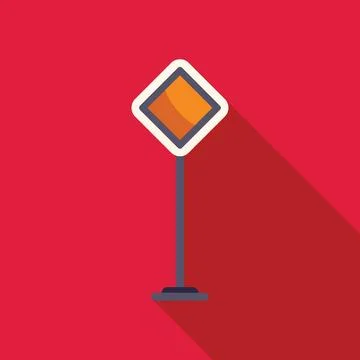 Priority road sign displaying right of way on red background Stock Illustration