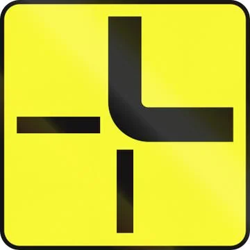 Priority Route At Junction in Poland Stock Illustration