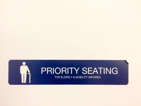 Priority seating sign Stock Photos