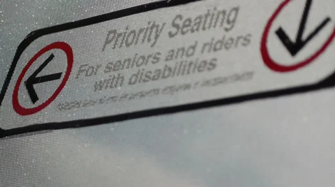 Priority seating signal on miami dade bus 스톡 동영상 36704484
