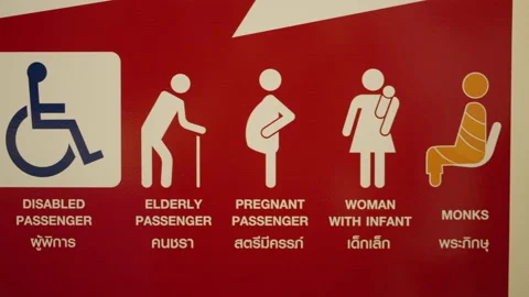 Priority Seats For Disabled, Elderly, Pr... | Stock Video | Pond5