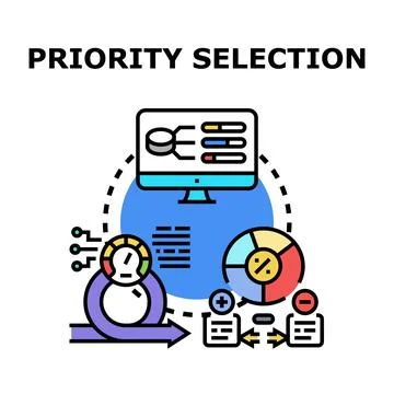 Priority selection process and task management planning Stock Illustration