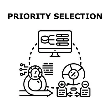 Priority selection process and task management planning Stock Illustration