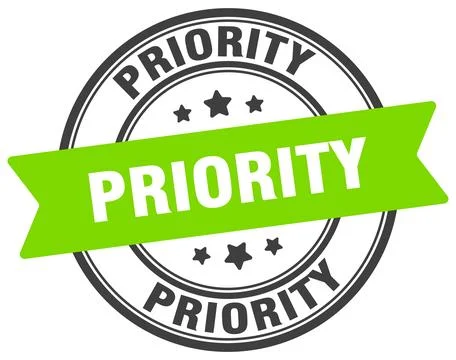 Priority stamp. priority label on transparent background. round sign Stock Illustration