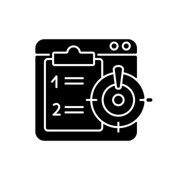 Priority task black glyph icon Illustrazione stock